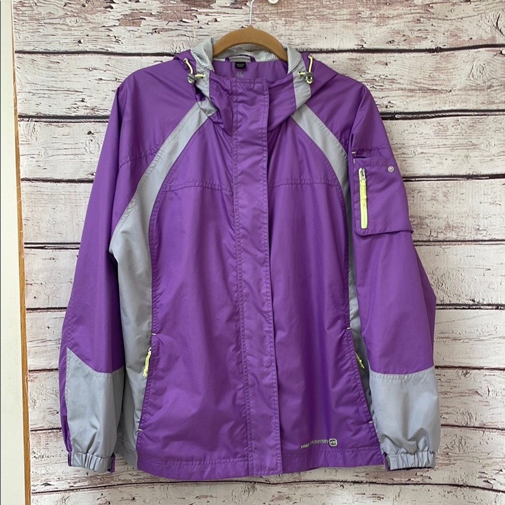 Purple and Gray Hooded Jacket